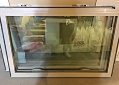 NEW TEMPERED GLASS ALMOND BATHROOM WINDOWS SET TOP/BOTTOM