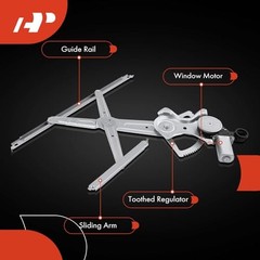 Power Window Regulator with 6-Blade Connector Motor Front Passenger Side