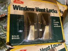 4 x 599XC LG&E Window Brass Vent Locks New in Packaging Home Protector