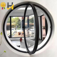 23.6″ Round Rotating Pivot Window Tempered Glass Flush Mount Metal Frame