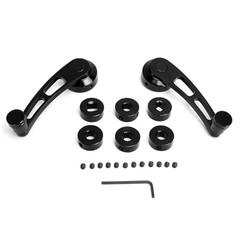 2pcs Alloy Window Handle, Window Riser and Crank Winder Set with Easy and Black