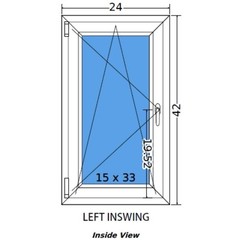Elite Avora 24″ x 42″ Tilt and Turn Black Exterior and White Interior