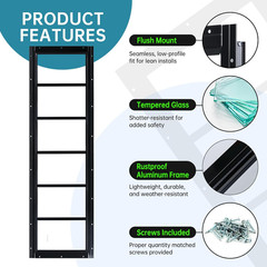 Shed Window 10″X35″ 2 Pack Transom Window Fixed Design with Tempered Glass, Perf