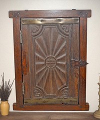 Antique Wooden Wall Décor Window Panel With Frame Original Old Hand Carved