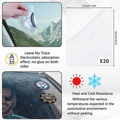 20-Piece 5×6 Inch Static Cling Vinyl Window Film, Clear Windshield Protection St