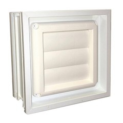 17.25 x 11.5 in. Frameless Wave Glass Block Window with Dryer Vent