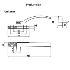 Zinc Alloy Window Handle Lock Outdoor Opening Double Glazing Replacement Lock