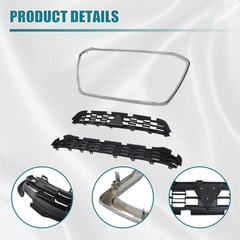 Chrome Black Upper Front Grille W/Surround Trim 6402A276 Compatible with
