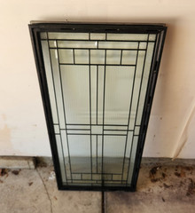 Art Deco Fixed Home Window Black Metal Frame Single-Pane Decorative Glass Grid