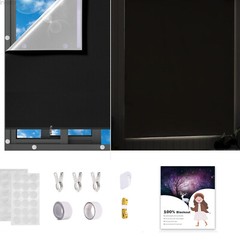 100% Blackout Curtain Bedroom Cordless Blind for Windows Room Door