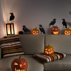 WINDOW & WALL DECOR REALISTIC CROW STICKERS GOTHIC RAVEN SELF ADHESIVE