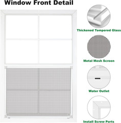 Shed Windows 2 Pack Sliding Tempered Glass Frame Chicken Coop Barn Building Tool