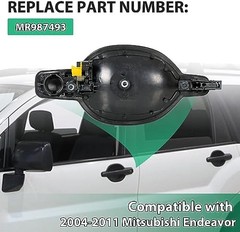 Outside Door Handle Black Textured Compatible with Mitsubishi Endeavor 2004-2011