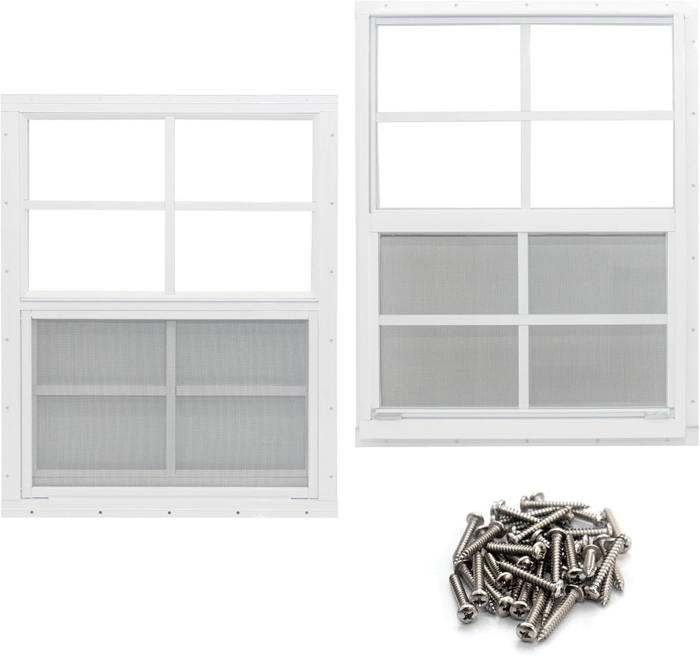 NeatiEase 2 Pack Shed Window 24×36 Inch Flush Mount Tempered