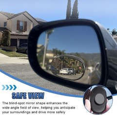 2PCS Framed Oval Blind Spot Mirrors for Car, Universal 360° Adjustable Stick-on