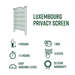 27″L X 56″H Luxembourg Vinyl Privacy Screen, White, VA68199