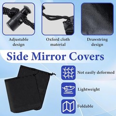 2Pcs Side Mirror Covers, Waterproof Car Side Mirror Protection for Snow, Ice, Bi