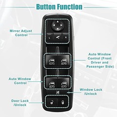 Front Left Driver Side Master Power Window Switch Fit for Chrysler Pacifica