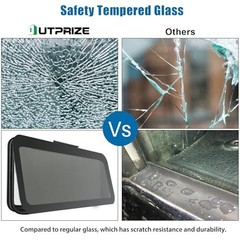Frameless RV Window, Tinted with Net Screen and Trim Ring | 24″ W x 15″ H,