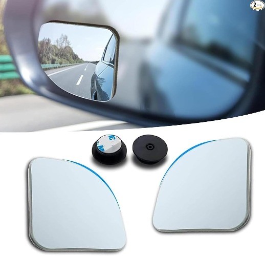 2 PCS Car Blind Spot Mirror, 1.96″ Fan-shaped HD Frameless Wide-angle Exterior R