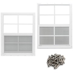 Wind Resistant Shed Window 2-Pack, Tempered Glass/`