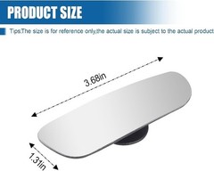 Frameless Rectangular Car Blind Spot Mirror, Adjustable HD C Size: Rectangular