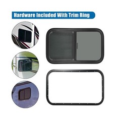 Horizontal RV Window, Tinted Sliding with Net Screen and Trim Ring | 21″ W x …