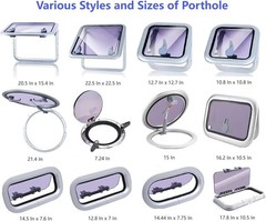 14.5″ X 7.6″ Anodized Aluminum Push Out Deck Hatch Retangle Boat Porthole Window