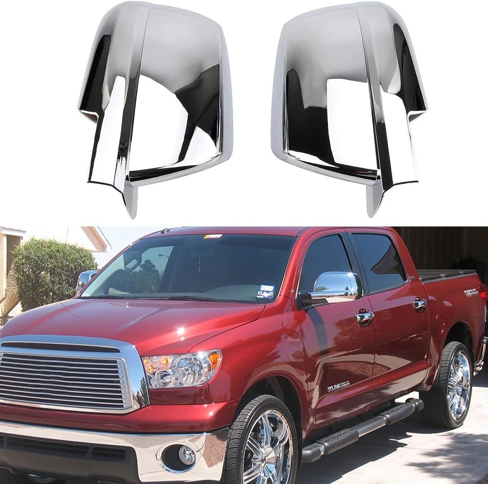 AUCERAMIC Chrome Plated Mirror Covers Trims for 2007-2021 Toyota Tundra for 2…