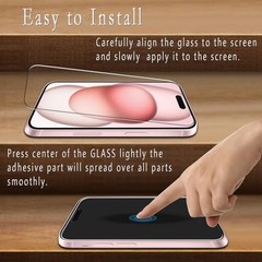 (2 Pack) Screen Protector for iPhone 15 Tempered Glass 6.1 iPhone 15 6.1-inch