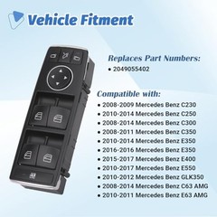 Master Power Window Switch Button Front Driver Side Compatible with Mercedes