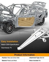 Rear Driver Side Power Window Regulator Compatible with Lexus Rear Driver (LH)