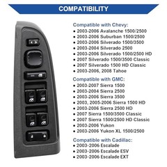 Master Power Window Switch & Bezel Front Driver Window Switch Panel 15883323