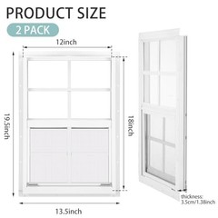 2 Pack 12″x18″ Sliding Shed Windows – White Flush Mount with Tempered Glass & Sc