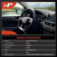 Front Left Master Power Window Switch Compatible with Kia Forte/Forte5 2014