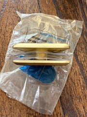 CRL Satin Brass Beveled Hole-in-Glass Style Wall Mount Heavy-Duty Glass Clamp