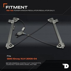 752-715 Power Window Regulator (Regulator Only) Compatible with Select GMC