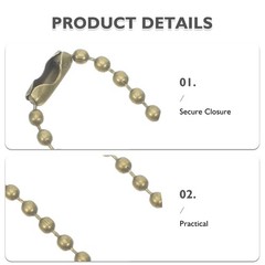 50Pcs Bronze Metal Ball Chain for DIY Keychains and Decorative Craft Use