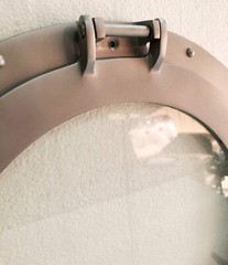 12″ Antique Silver Canal Boat Porthole-Window Ship Round Glass Wall Decor