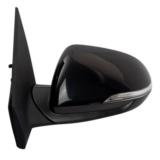 Driver Side Power Heated Mirror Smooth Black Paint to Match Compatible with