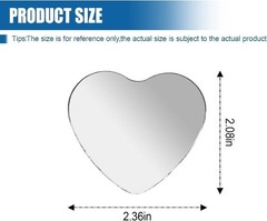 Heart Shaped Frameless Convex Blind Spot Mirror, Adjustable Univer Size: Heart