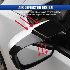 2PCS Rearview Mirror Rain Eyebrow, PVC Waterproof Side Mirror Rai Color: Black