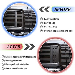 Aluminum Alloy Rear Door Window Decals Glass Cover Trim Panel for Hummer Black