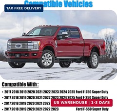AUCERAMIC Chrome Plated Mirror Covers Caps Fit for Ford Super Duty 2017-2025 F-2