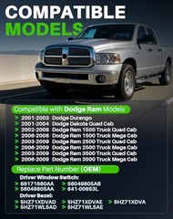 Power Window Switch Fit for 2002-2009 Dodge Ram 1500 2500 3500 Truck Quad/Mega