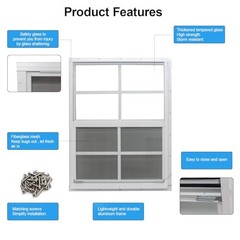 NeatiEase 2 Pack Shed Window, 12 x 18 Flush Mount Window with Tempered Glass and