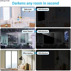 DIY Window Blackout Blinds No Drill Window Shades & Blinds with Stickers & Tabs