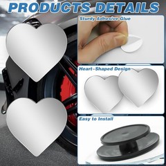 2Pcs Heart Shaped Blind Spot Mirrors Side Mirror Blindspot A Color: Heart-2Pcs