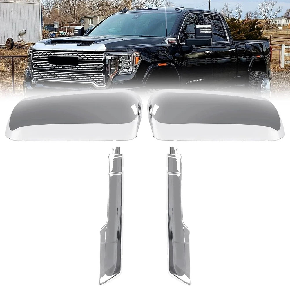 Tow Mirror Caps Replacement for 2020 2021 2022 2023 2024 2500HD 3500HD Chrome