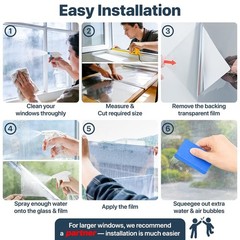 Bloss One Way Privacy Window Film, Privacy Film for Glass Windows, Self-Adhes…